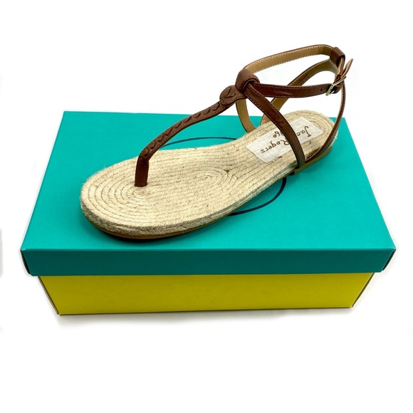 Jack Rogers Evie Cognac Leather Sandals 8.5 - Picture 9 of 9